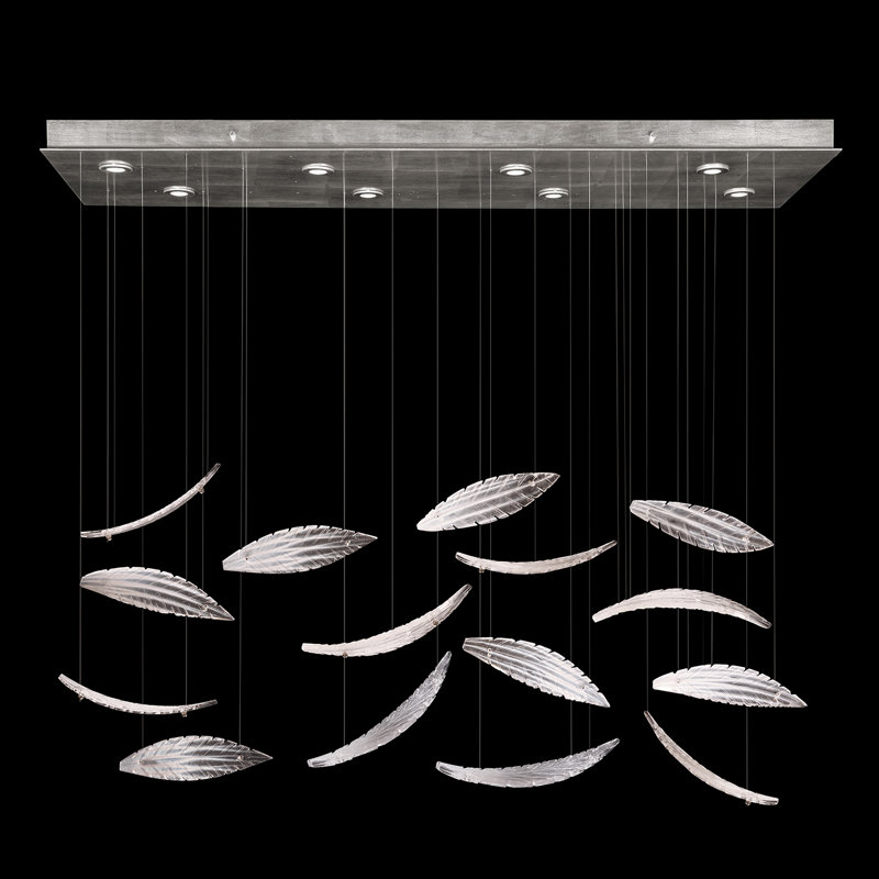 Luminaire suspendu rectangulaire 54 "Elevate, Argent