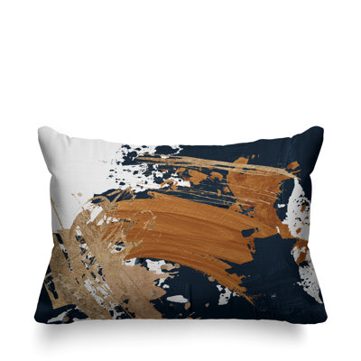 Abstract Indoor/Outdoor Lumbar Throw Pillow