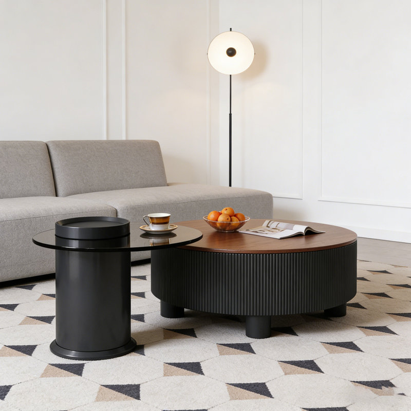 Hakon, H 12,59 po x L 27,55 po x l 27,55 po, Noir