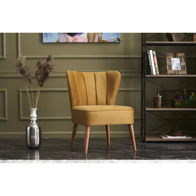 Élégant fauteuil à oreilles 25,6 po x 31,5 po x 25,6 po | Structure en bois de hêtre robuste avec tissu 100% polyuréthane, acrylique et polyester facile à nettoyer | Parfait pour les décors modernes et scandinaves, sièges confortables en mousse de 32 po.