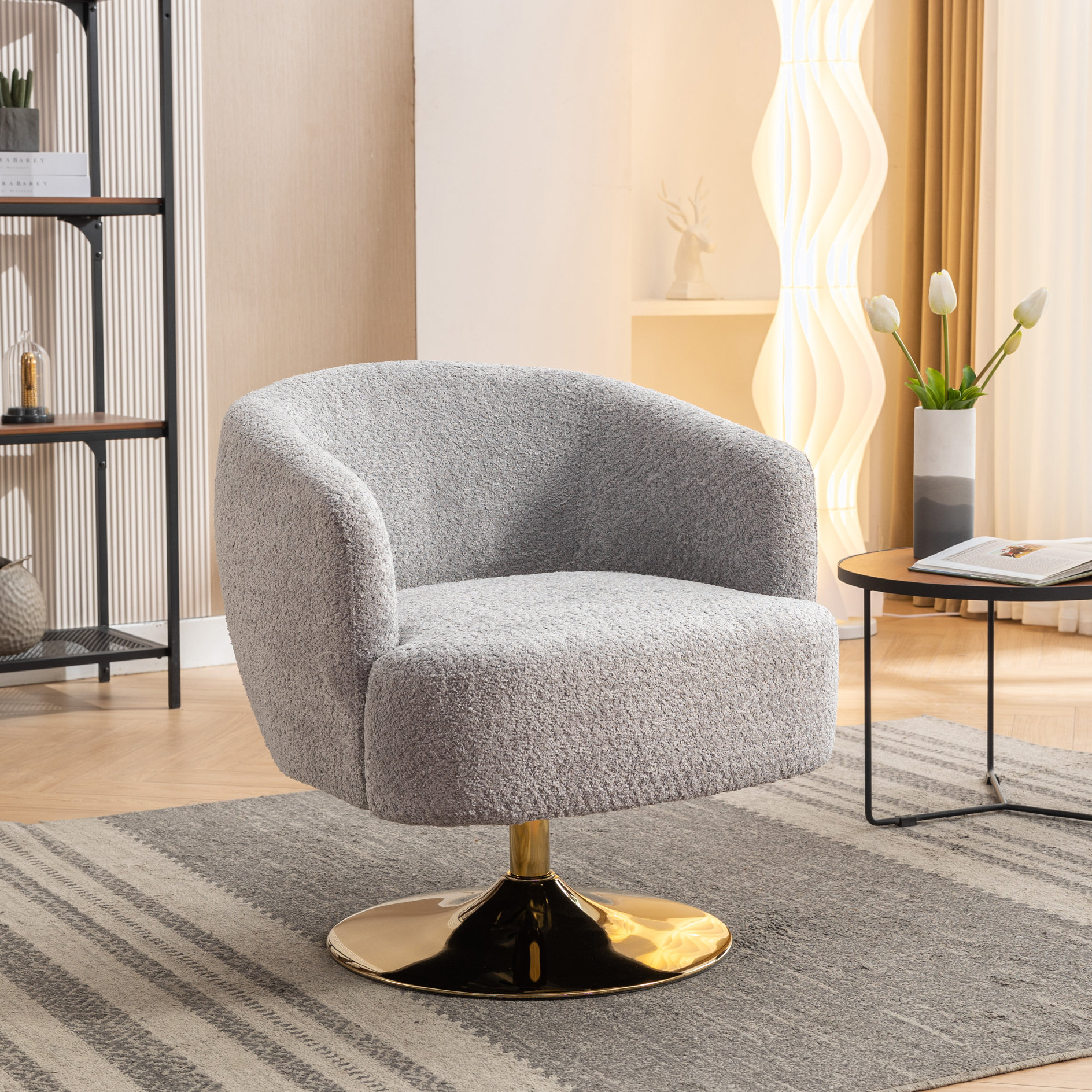 Mercer41 Zurn Upholstered Swivel Armchair | Wayfair