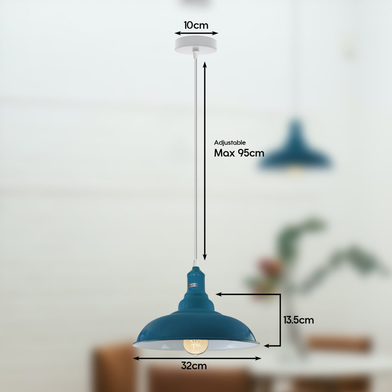 Adaria 1 - Light Dome Pendant, Cyan Blue
