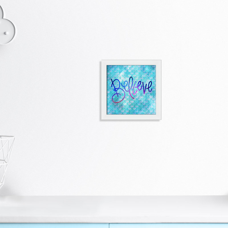 Décoration murale croire pour enfants, H 12 po x l 12 po x P 0,63 po, Cadre blanc