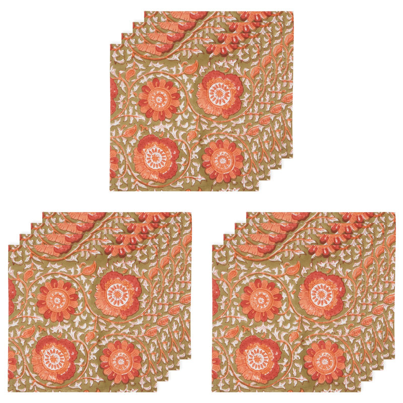 Ensemble de 12 serviettes Zinnia