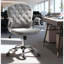 Chaise de bureau en velours de luxe avec boutons en losange et fonction d'inclinaison