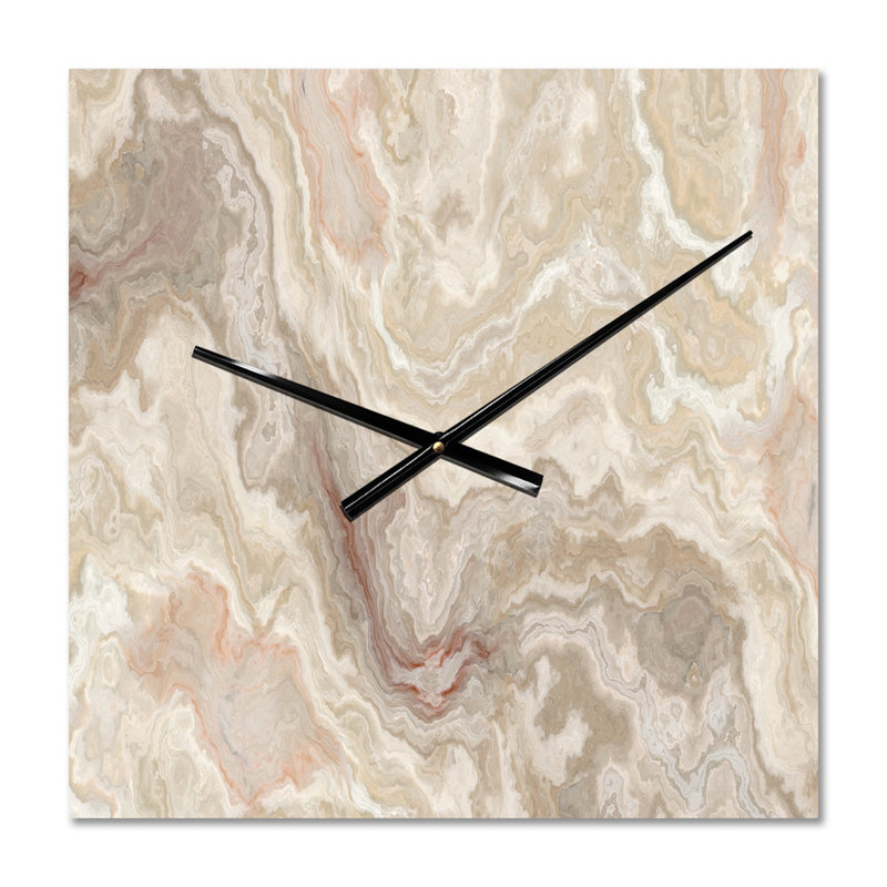Horloge murale en onyx blanc et marbre blanc naturel, Grand