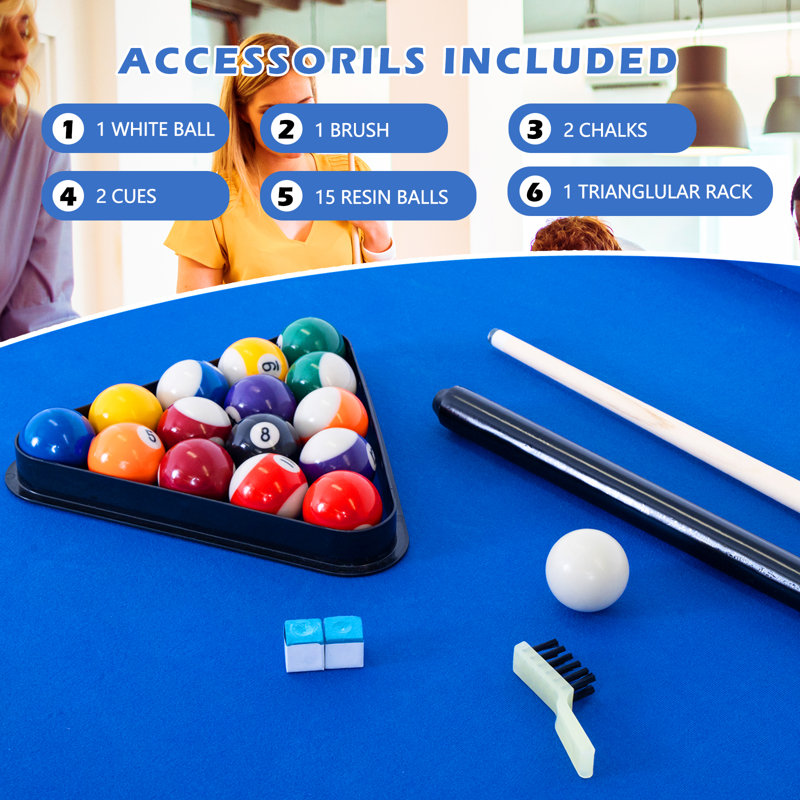 RayChee 6' Foldable Pool Table with Playing Accessories, Leg Levelers