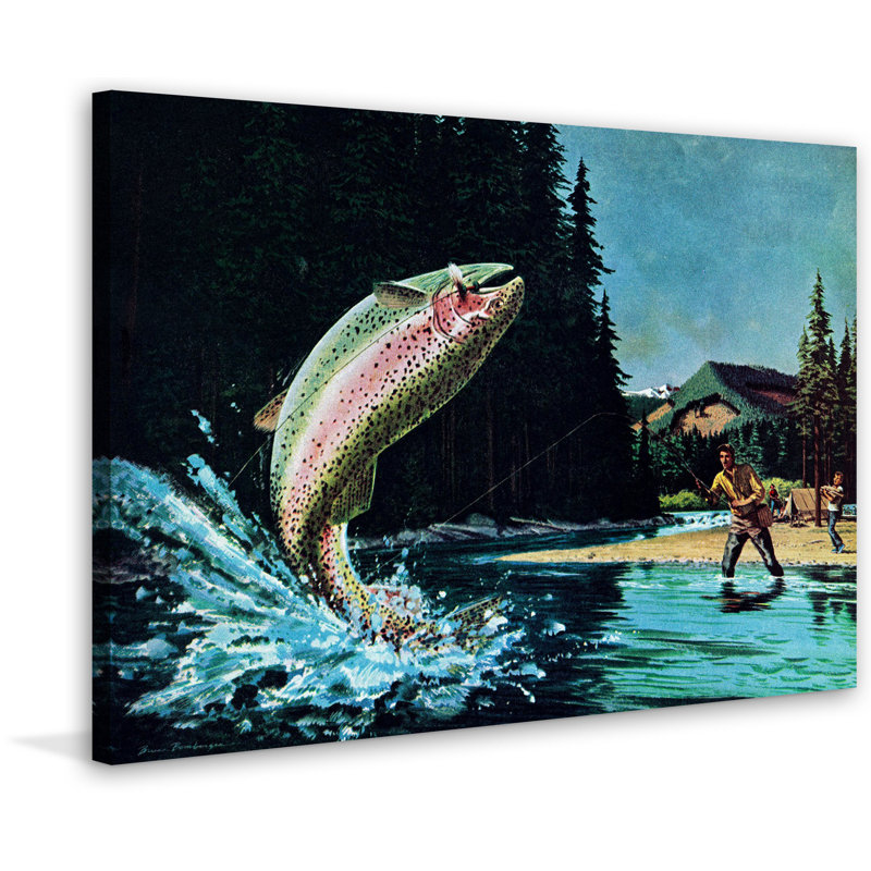 Rainbow Trout - Wrapped Canvas Print, 101cm H x 152cm W x 3.81cm D