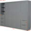 Space Bed In Grey With Closet And Storage Options Queen-Size Under Drawer Shelf Unit