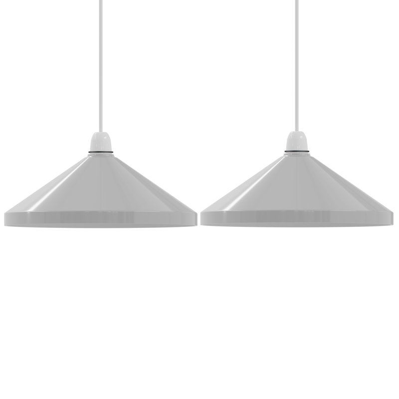19cm H Metal Cone Lamp Shade ( Screw On ), White