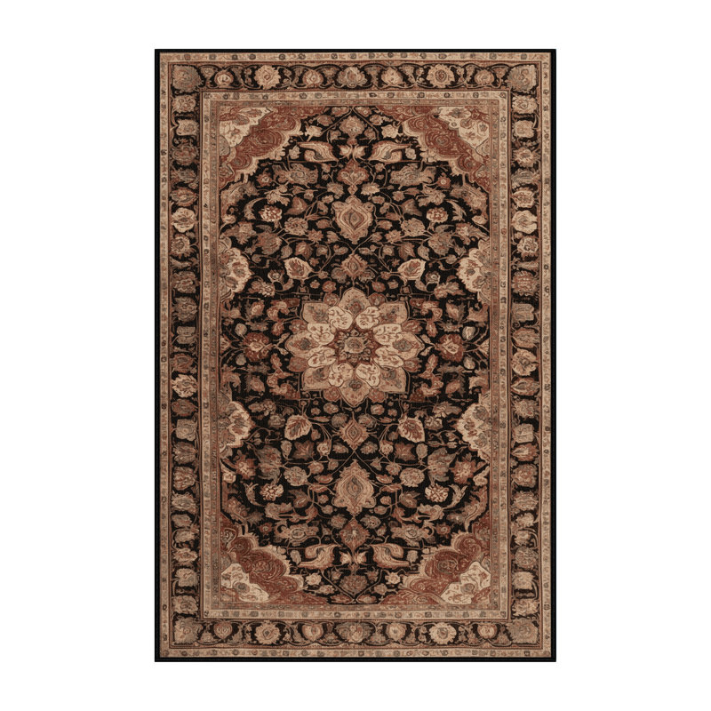 Machine Washable Persian Brown Area Rug, Rectangle 8' x 12'