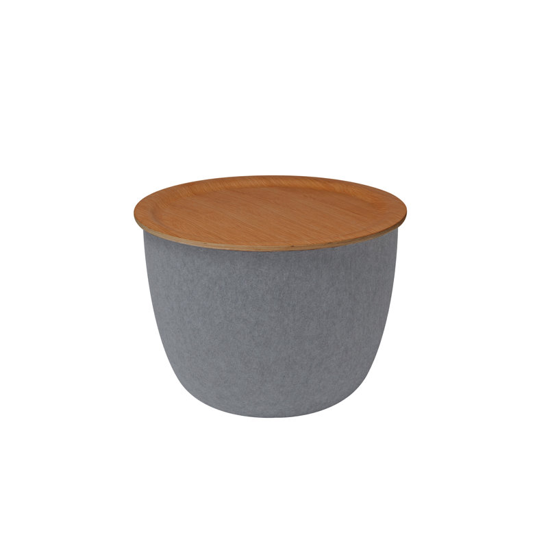Ronda Tray Top Block End Table, Grey/Brown/Blue