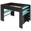 Lit superposé en bois avec bureau à hauteur réglable, garde-robe, grand espace de rangement et lumière RVB-1525734038