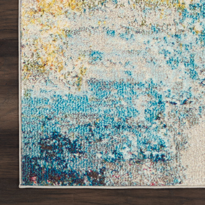 Adrihana Abstract Blue/Yellow Area Rug