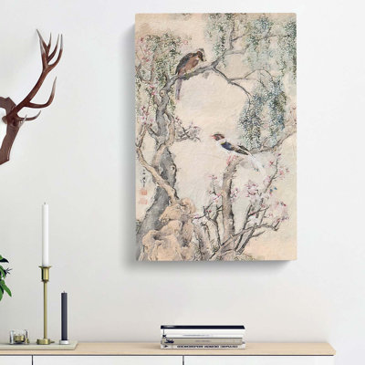 Birds In Willow Trees by Yosa Buson - Wrapped Canvas Painting