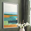 Turquoise et orange I, reproduction encadrée - bois massif-1988629152-1988629155
