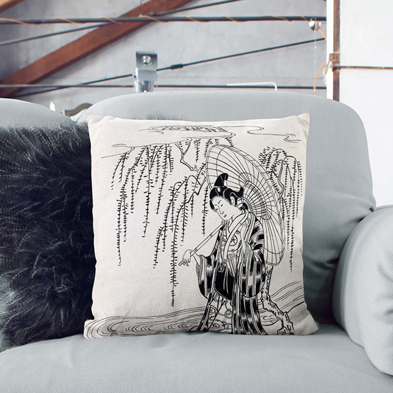 Square Throw Cushion, Black, 55cm H x 55cm W x 20cm D