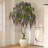 8ft Artificial Flower Tree with 18in White Planter, Tall Faux Matthiola incana Trees for Indoor