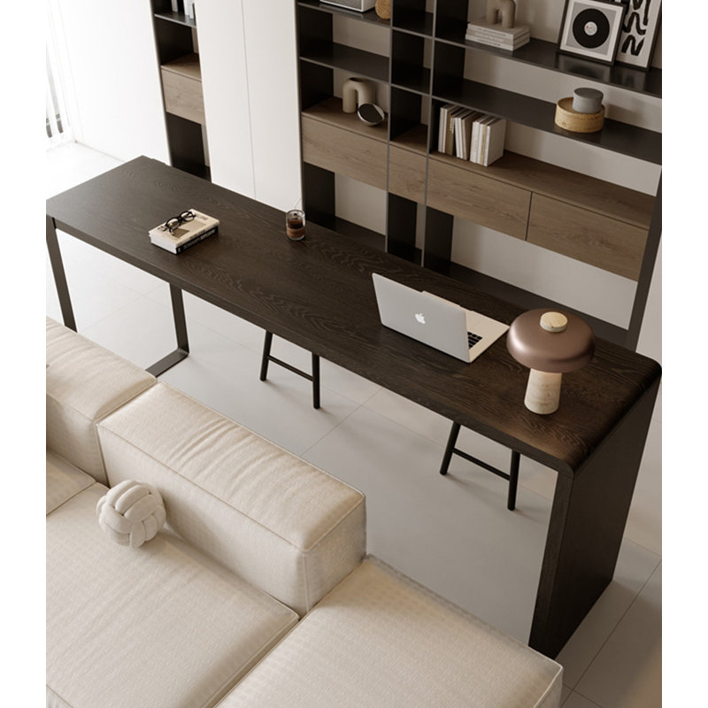 Table de bar moderne en pin noir moderne et minimaliste, H 41,34 po x L 86,61 po x l 19,69 po