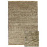 Illusion Wool Striped Area Rug in Brown