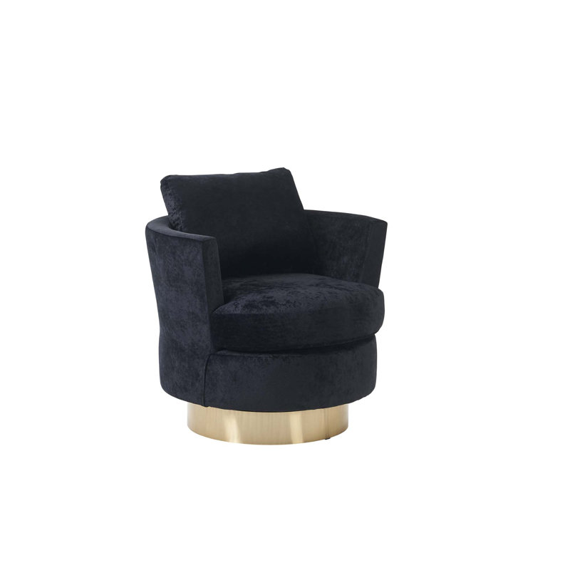 Fauteuil demi-tonneau Lindall, Velours noir