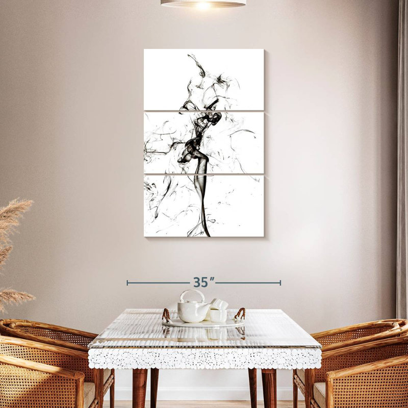 Senne Abstract Black Smoke - The Dancer, 65" H x 42" W