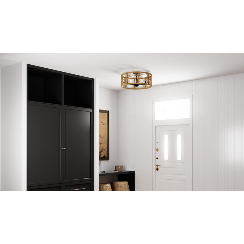 Axford 5-Light Semi-Flush Mount, Brown, Matte Black