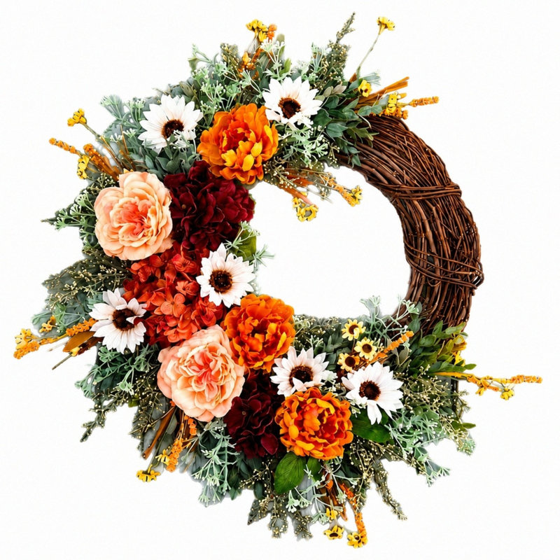 Couronne artificielle d'automne Couronne florale d'automne 18 po