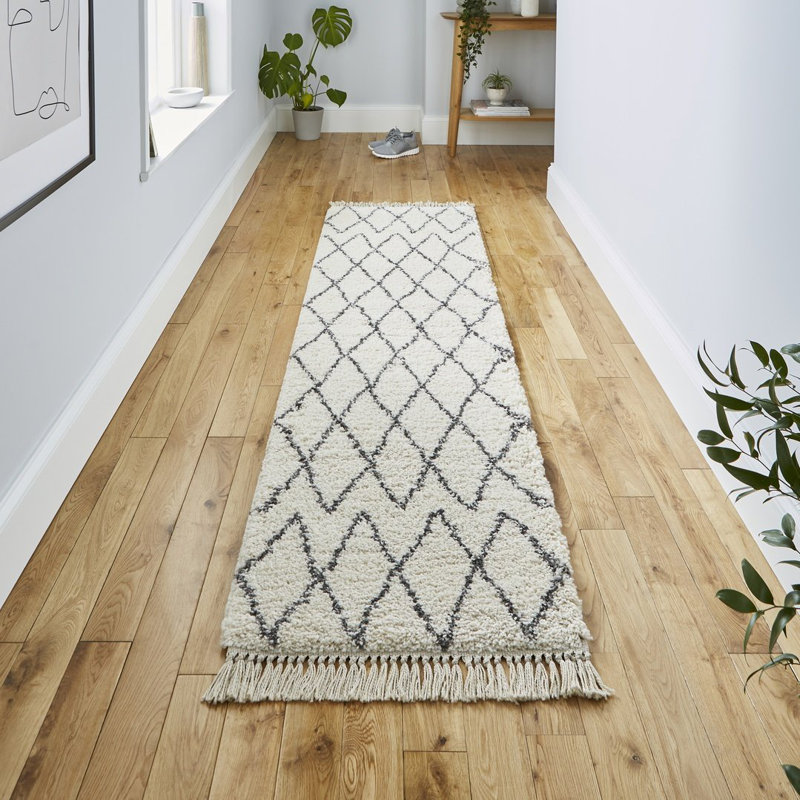 Blasco area rug Machine Woven Cream/Grey, Runner 60 x 230cm