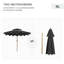 Parasol de patio extérieur gris foncé 9 '