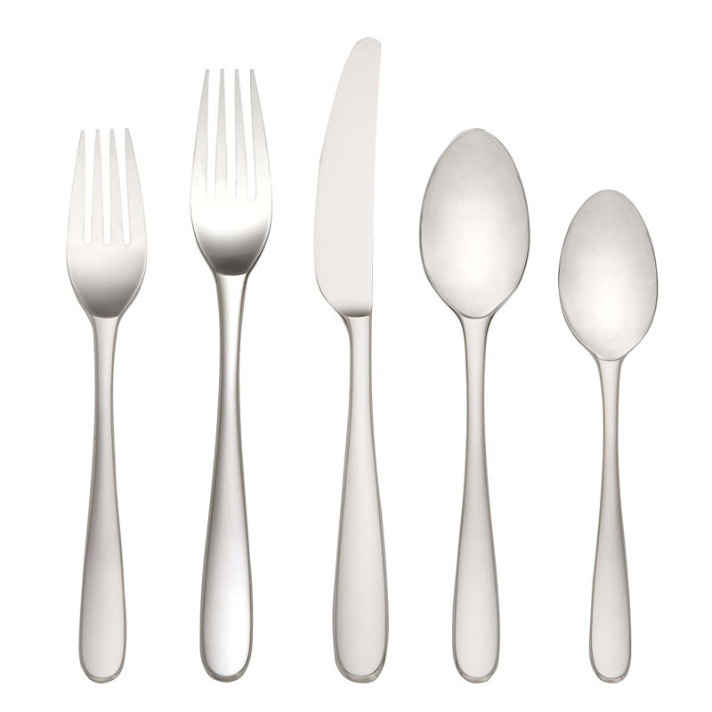 Lenox Stratton Dishwasher Safe Flatware Set, Stainless Steel, Silver, 65 Pieces