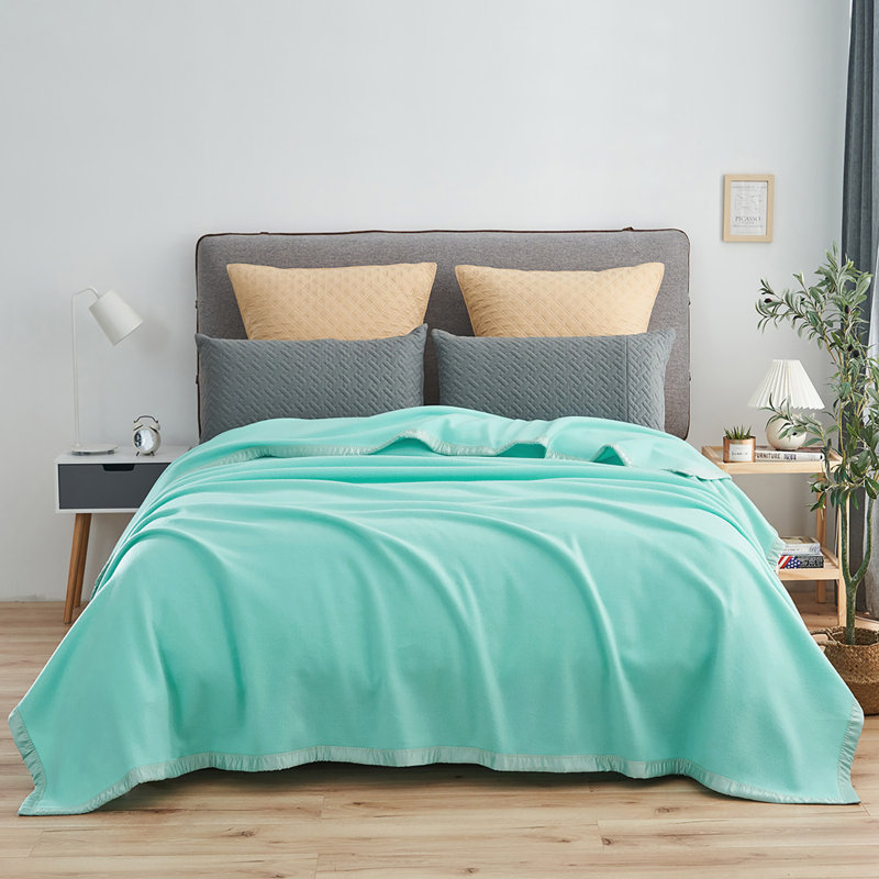 PFB20210529 Plain Weave / Muslin Throw Blanket, Throw, Tiffany Blue