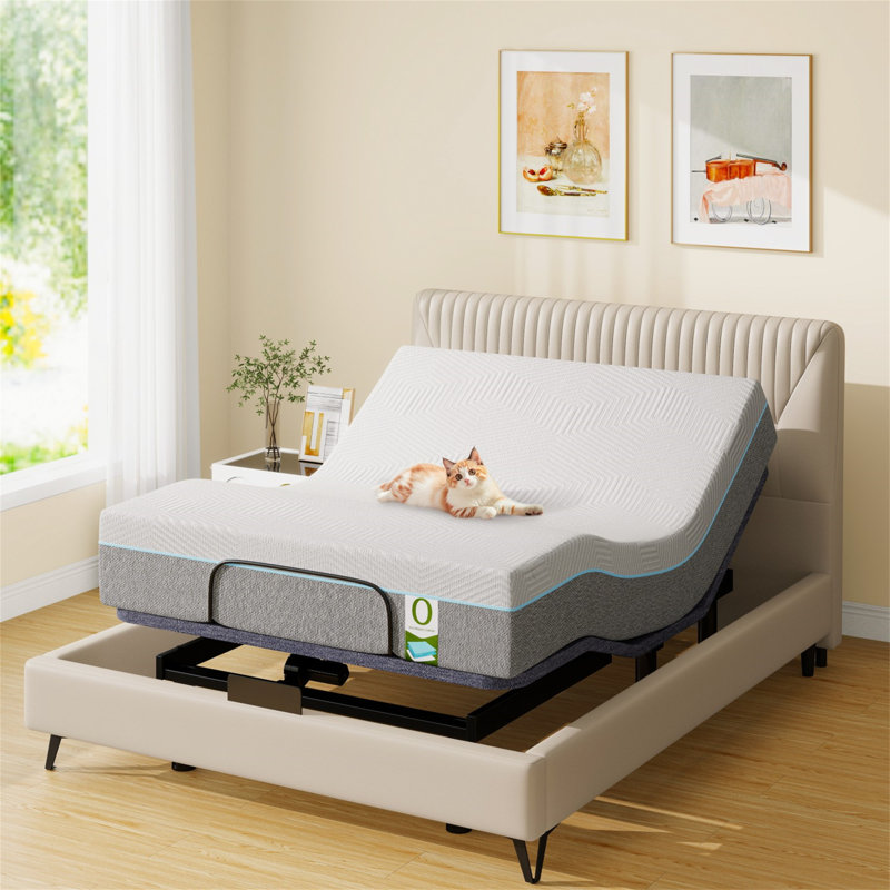  Smart Adjustable Bed Frame With Massage & Memory Foam Mattress - Zero Gravity, Anti-Snore, App Control, USB Charging, 750Lbs Capacity, 5"/7"/12" Height Adjustable
