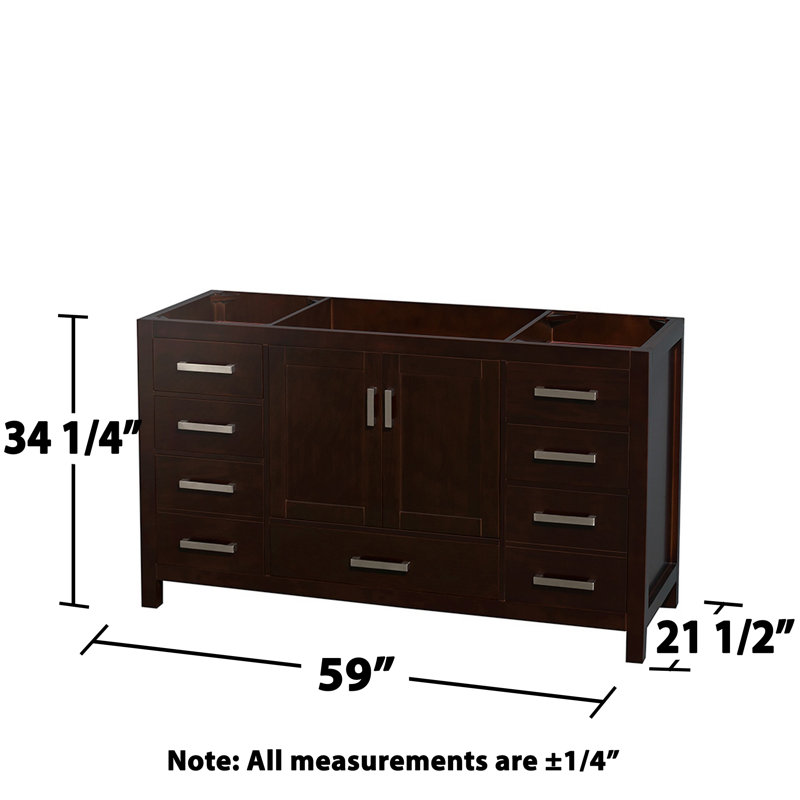 Base de meuble-lavabo autoportant simple 59 po Sheffield, Espresso