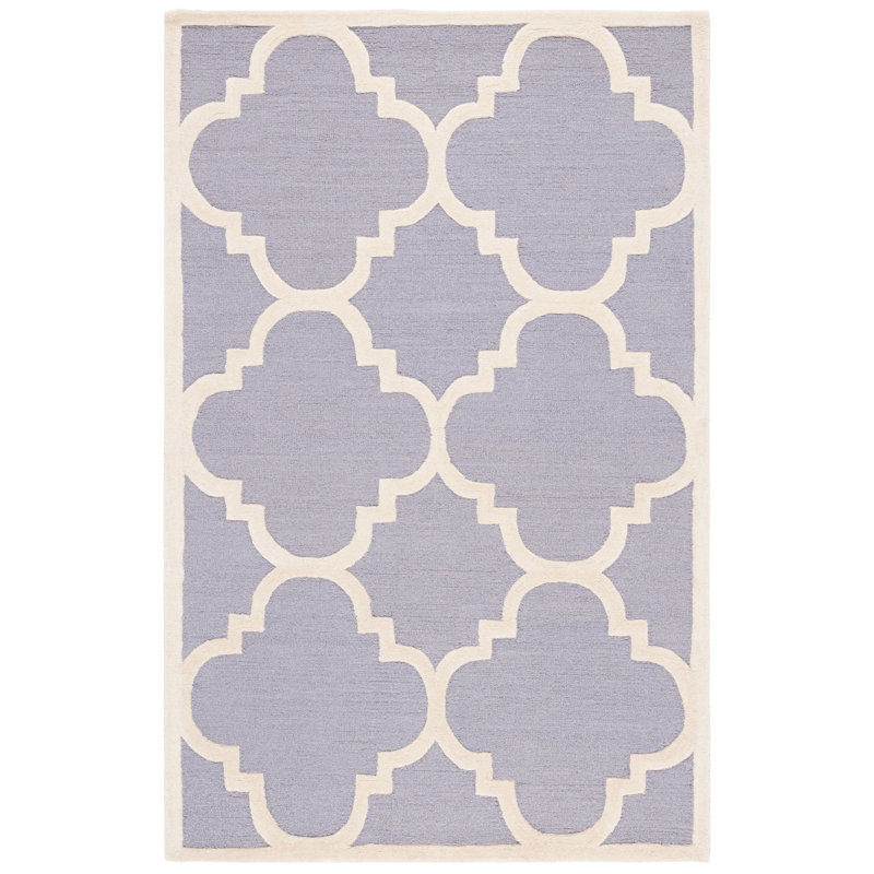 Cannen Hand Tufted Wool Geometric Rug, Rectangle 5' x 8'