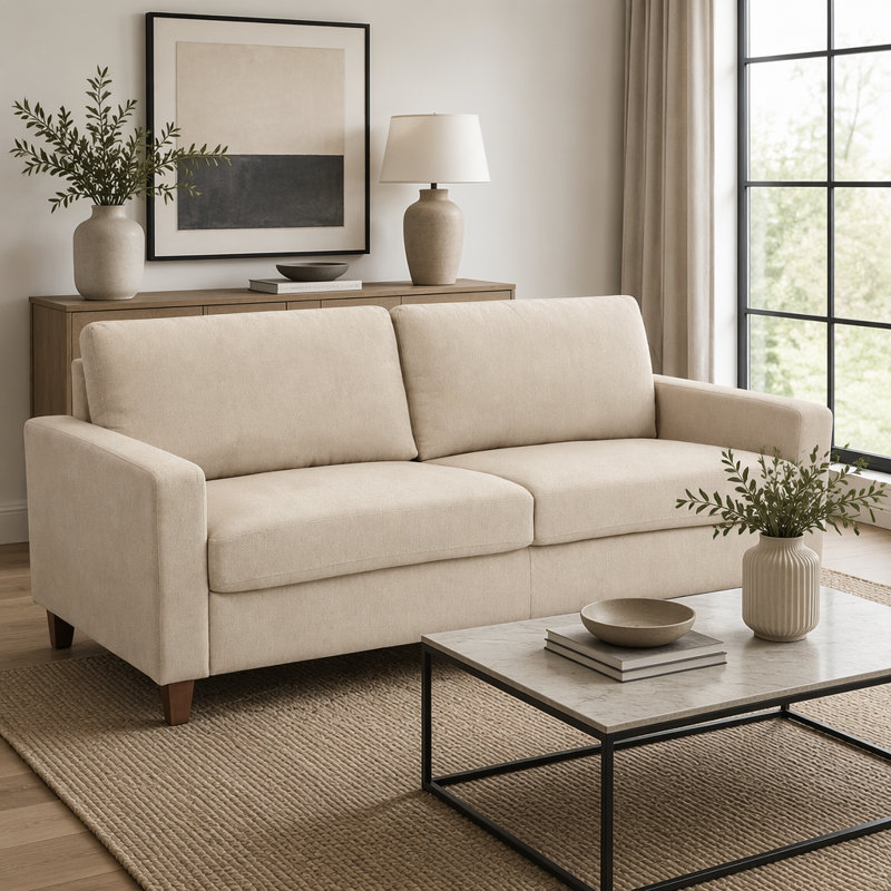 Canapé 2 places Mid-Century, Beige