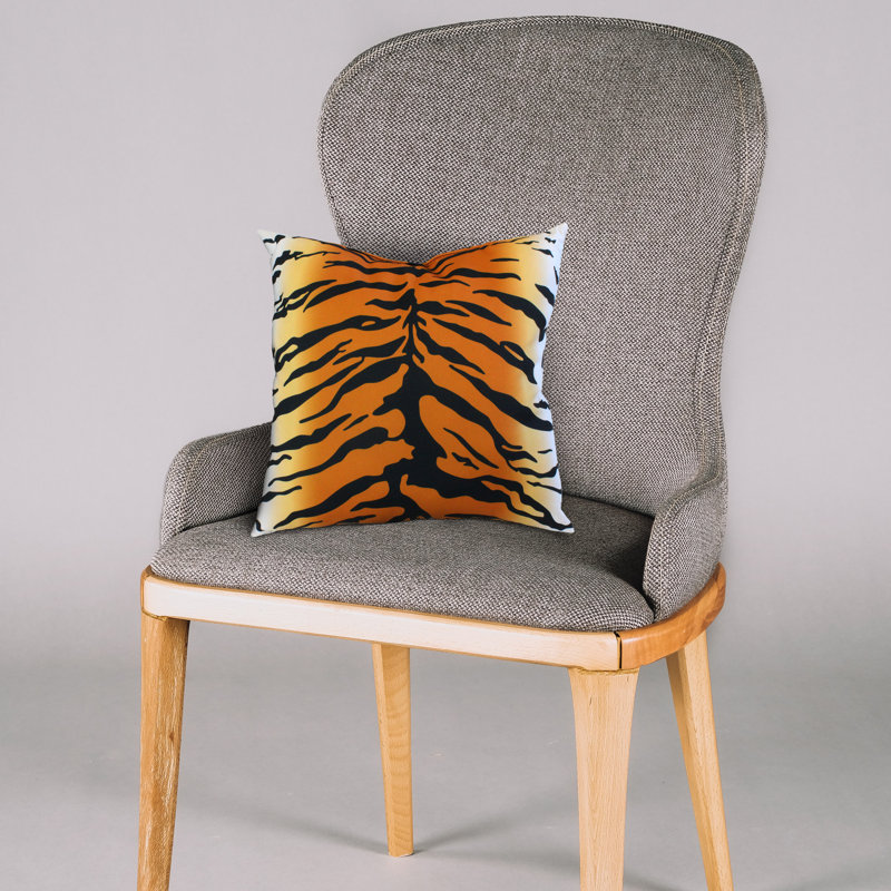 Animal Print Reversible Throw Pillow, Natural
