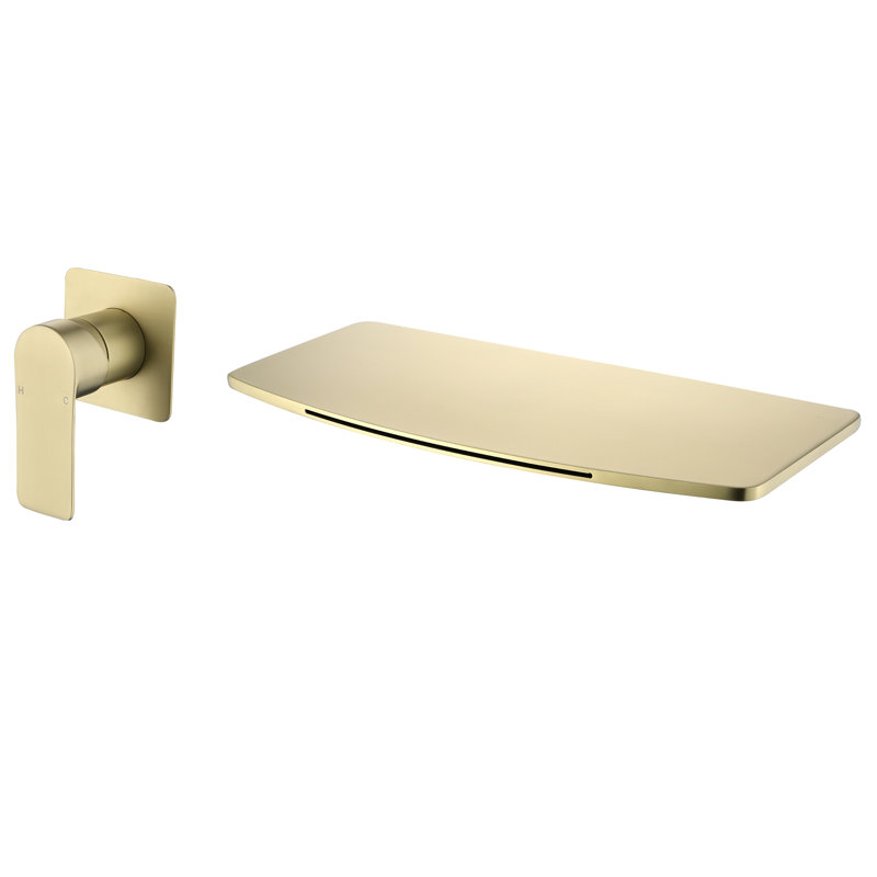 Wall Mounted Optional Single-handle Bathroom Faucet, Brushed Gold