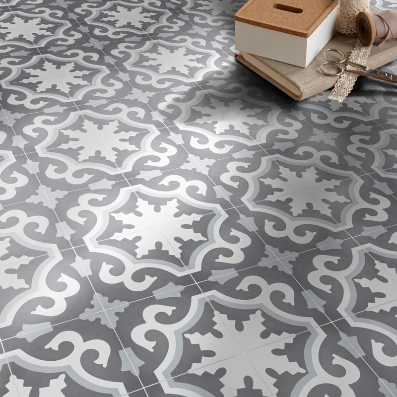Tanger 8 in. x 8 in. Honed Tile, Dark/Light Gray
