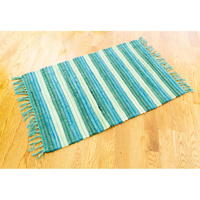 Cotton Striped Indoor Rug, Rectangle 2' x 3'