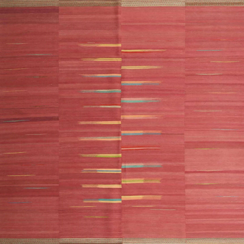 Tapis à aire brune contemporaine, Carré 6 pi