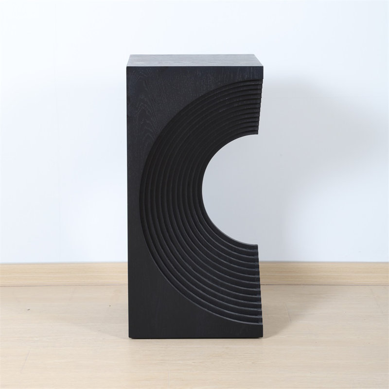 Jacquese Black Side Table – Sculptural Architectural Accent Table 