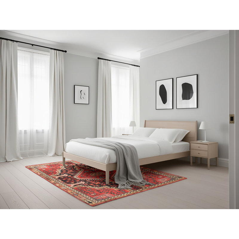 Tapis oriental rouge / brun / noir, Rectangle 5 pi x 7 pi