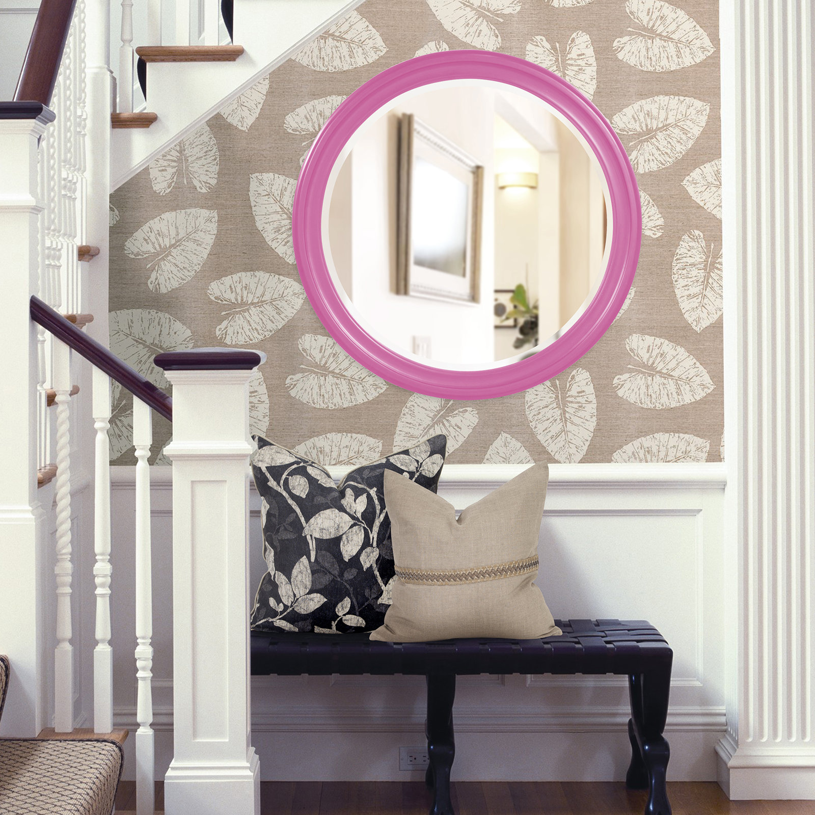 Talvi 36" Accent Mirror, Hot Pink