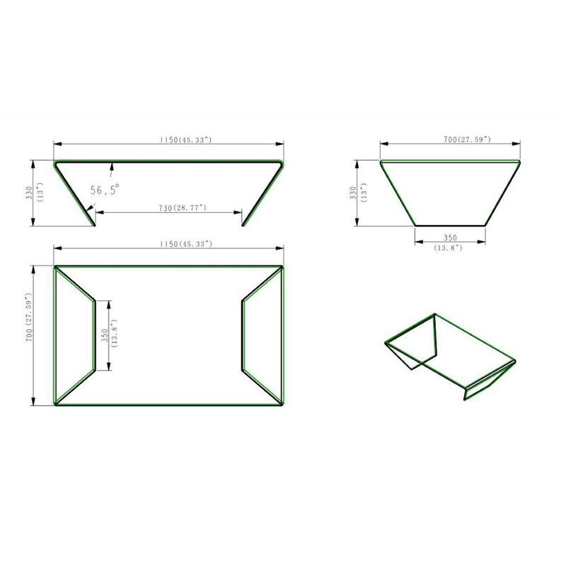 Titan Glass Coffee Table, 39..37" W x 41.53" L x 12.99" H