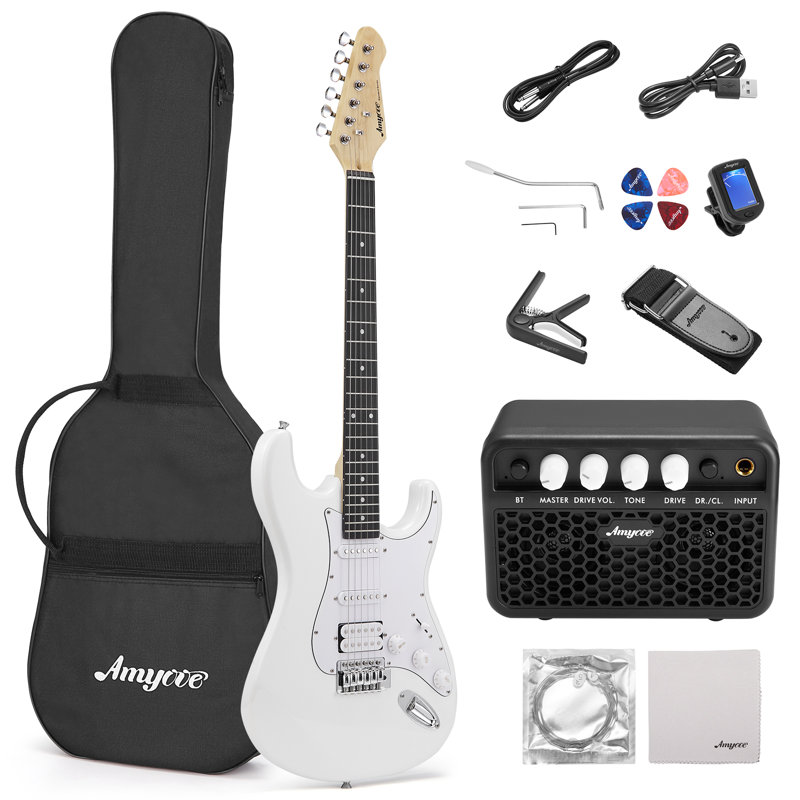Ensemble de guitare électrique 39 po, 20 effecteurs simples et doubles, avec amplificateur, corde, accordeur, câble, médiators