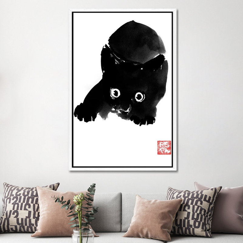 Fear by Péchane - Print on Canvas, 152.5 cm H x 101.5 cm W, White Framed
