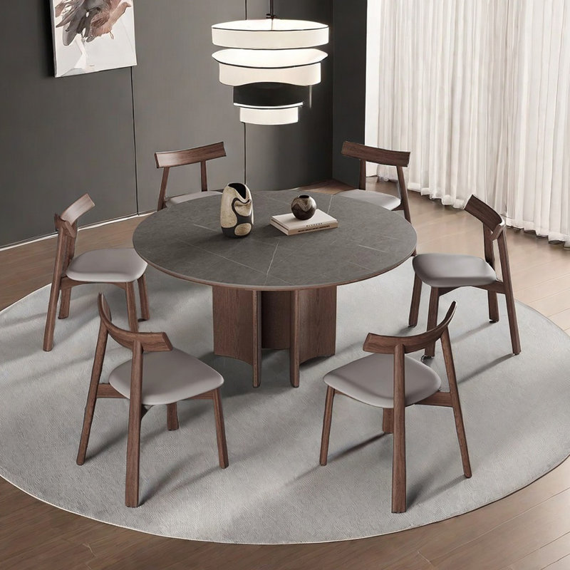 Table ronde italienne minimaliste, H 29,5 po x L 59,1 po x l 59,1 po