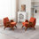 Fauteuil en bois massif de chenille l 27,5 po Betty
