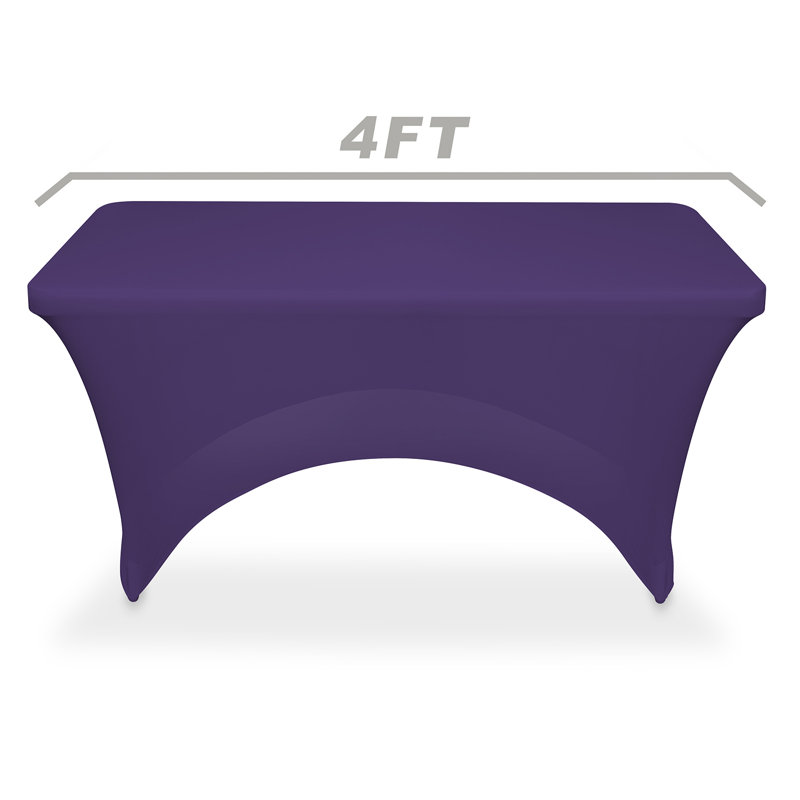  Solid Color Polyester Wedding Tablecloth, Purple, 48" x 24"